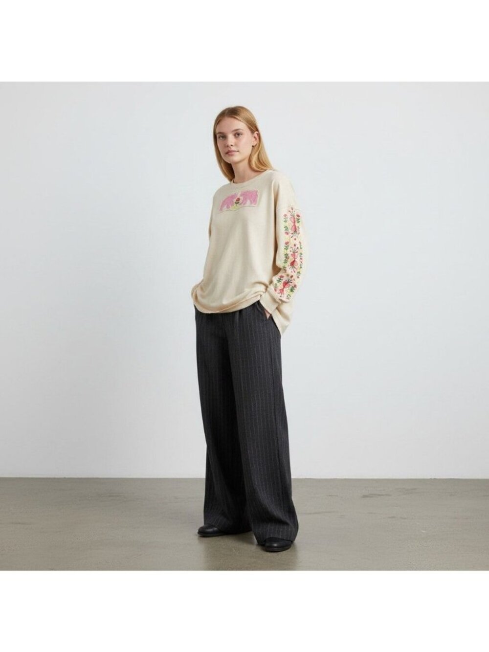 New! Free People We The Free All My Heart Tee Women's Sz XL Long Sleeve Shirt